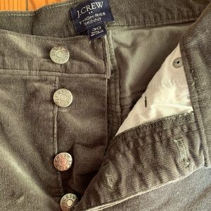 J. Crew 9” high rise skinny cords with button fly